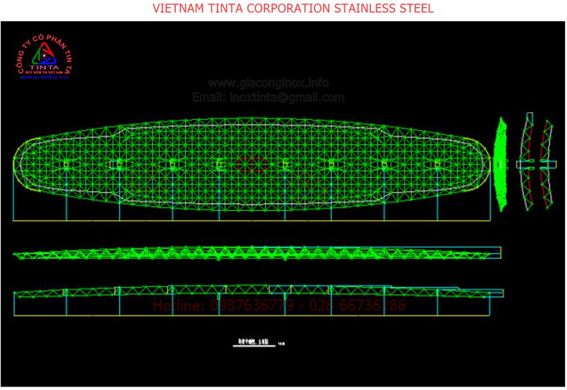 Stainless steel space frame.  When it comes to stainless steel space rig, think INOX TINTA